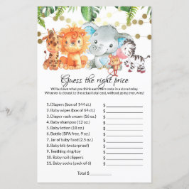 Raad eens de juiste prijs voor Baby shower games