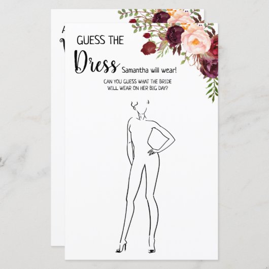 Raad eens de jurk die vrijgezellenfeest engels spa (Voorkant / Achterkant)