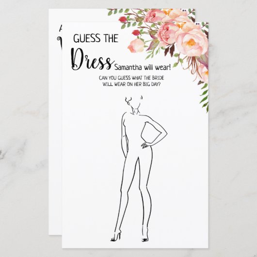 Raad eens de jurk die vrijgezellenfeest engels spa (Voorkant / Achterkant)