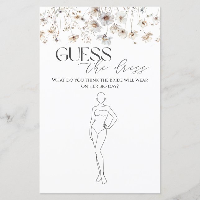 Raad eens de jurk Wildflower Vrijgezellenfeest spe (Voorkant)