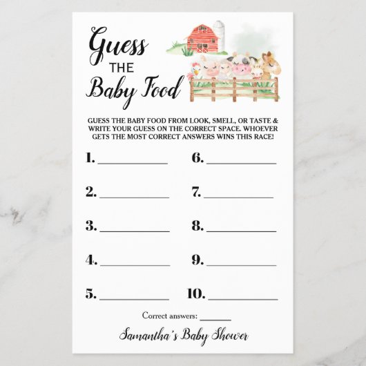 Raad eens de Kaart van het Baby shower van het Boe (Voorkant)