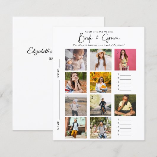 Raad eens de leeftijd | Foto Vrijgezellenfeest Gam (Voorkant / Achterkant)