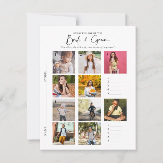 Raad eens de leeftijd | Foto Vrijgezellenfeest Gam Kaart (Voorkant)