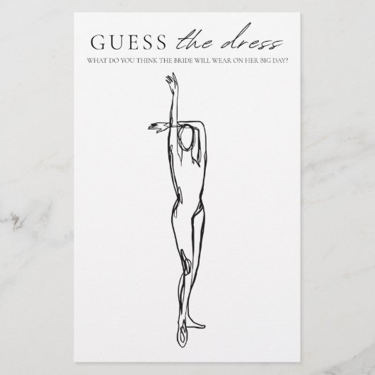 Raad eens de minimalist voor het dress Vrijgezelle Flyer (Voorkant)