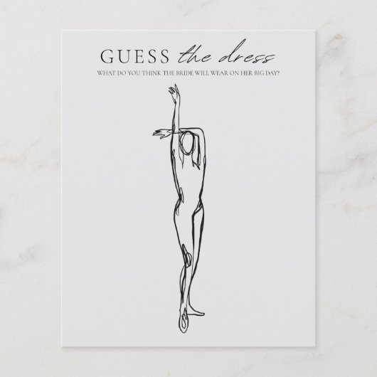 Raad eens de minimalist voor het dress Vrijgezelle Flyer (Voorkant)