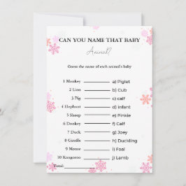 Raad eens de naam van de baby animal baby shower K Kaart