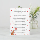 Raad eens de naam van de baby animal baby shower K Kaart (Staand voorkant)