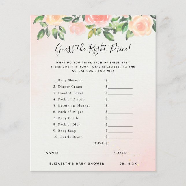 Raad eens de prijs | BABY SHOWER (Voorkant)