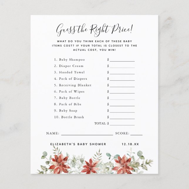 Raad eens de prijs | BABY SHOWER (Voorkant)