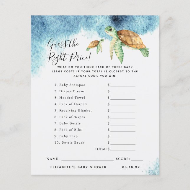 Raad eens de prijs | BABY SHOWER (Voorkant)