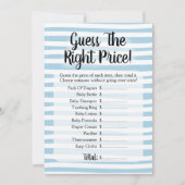 Raad eens de prijs die het Baby shower blauw wit h Kaart (Voorkant)