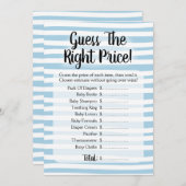 Raad eens de prijs die het Baby shower blauw wit h Kaart (Voorkant / Achterkant)