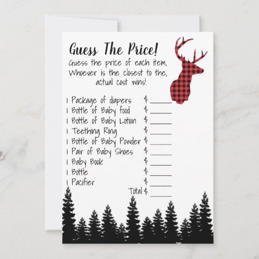 Raad eens de prijs van het Baby shower Kaart (Voorkant)