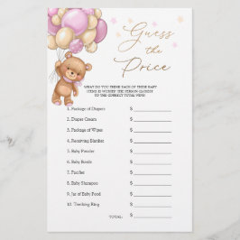 Raad eens de prijs van het Beer-ballonnen Baby sho
