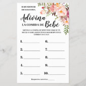 Raad eens de roze spelkaart voor de Baby-voedseldo Flyer (Achterkant)