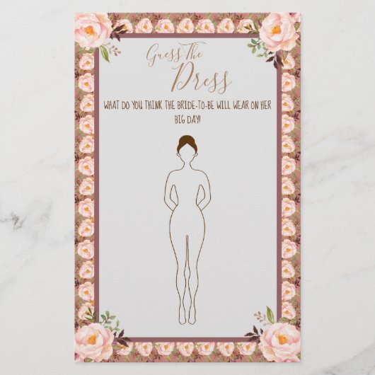 Raad eens de spelkaart van het dress-Vrijgezellenf Flyer (Voorkant)