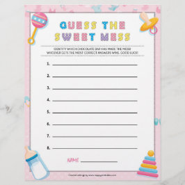 Raad eens de Sweet Mess [Baby Basics Pink] Briefhoofd