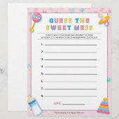 Raad eens de Sweet Mess [Baby Basics Pink] Briefhoofd (Voorkant / Achterkant)