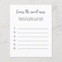 Raad eens de Sweet Mess - Baby shower Game