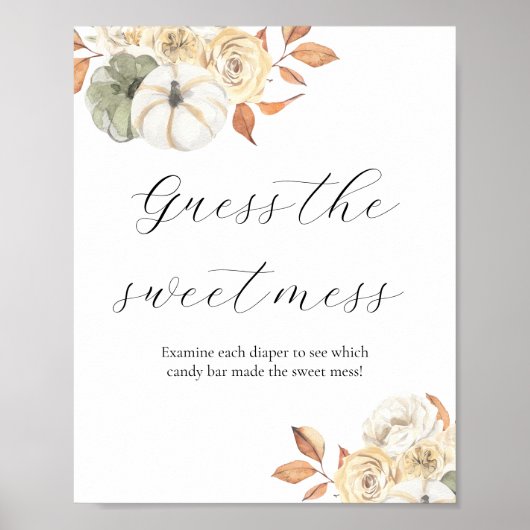 Raad eens de Sweet Mess Baby shower Sign Poster (Voorkant)
