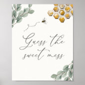 Raad eens de Sweet Mess Bee Eucalyptus Sign Poster (Voorkant)