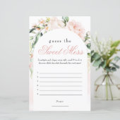 Raad eens de Sweet Mess Blush Baby shower Game (Staand voorkant)