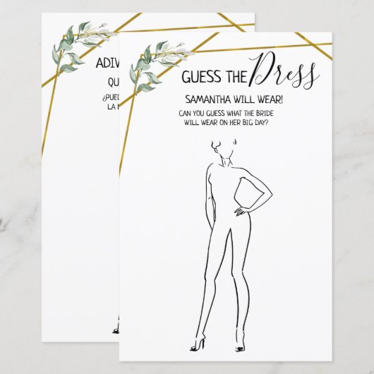 Raad eens de tweetalige jurk van het vrijgezellenf (Voorkant / Achterkant)