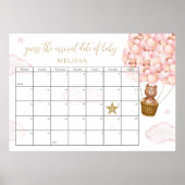 Raad eens de vervaldatum Teddy Bear Pink Baby show Poster (Voorkant)