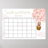 Raad eens de vervaldatum van Teddy Bear Pink-ballo Poster (Voorkant)