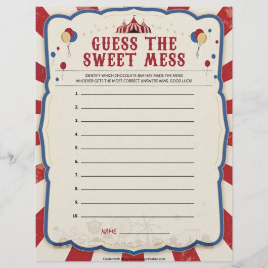 Raad eens de zoete muis [Circus Theme] Briefhoofd (Voorkant)