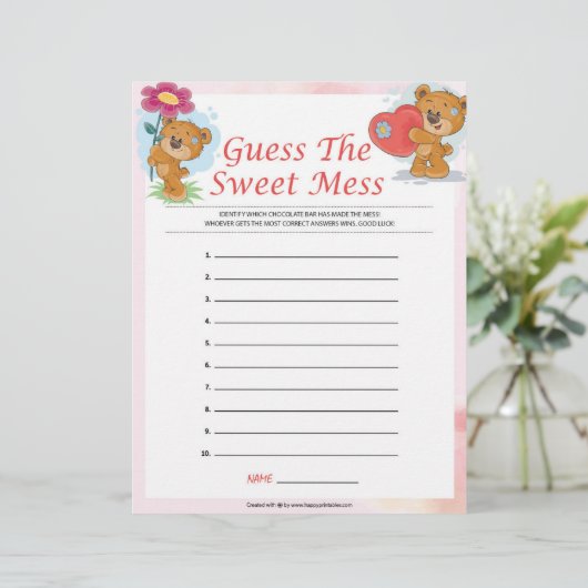 Raad eens de zoete muis [ Teddy Bears ] Briefhoofd (Staand voorkant)