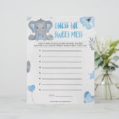 Raad eens de zoete smaakstof [Baby olifant [blauw] Briefhoofd (Staand voorkant)