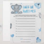 Raad eens de zoete smaakstof [Baby olifant [blauw] Briefhoofd (Voorkant / Achterkant)