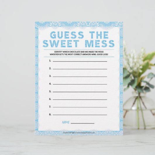 Raad eens de zoete smess [Luxury Lace [Blue]] Briefhoofd (Staand voorkant)