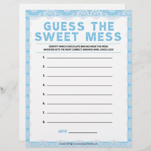 Raad eens de zoete smess [Luxury Lace [Blue]] Briefhoofd (Voorkant / Achterkant)