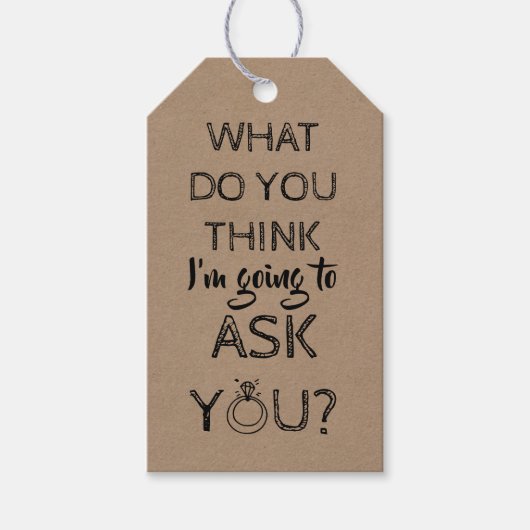 Raad eens! - Grappig bruidsmeisje voorstel Cadeaulabel (Voorkant)