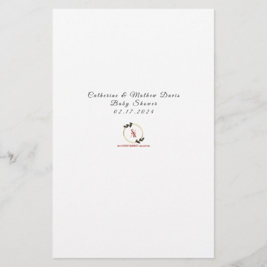 Raad eens het Baby Animal Game Baby shower (Achterkant)