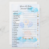 Raad eens het Baby Animal Game Baby shower (Voorkant / Achterkant)