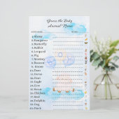 Raad eens het Baby Animal Game Baby shower (Staand voorkant)