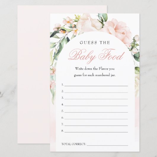 Raad eens het Baby Baby shower (Voorkant / Achterkant)