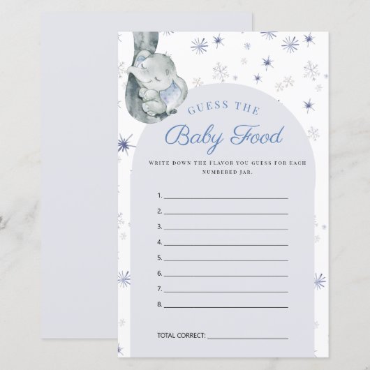Raad eens het Baby Elephant Blue Baby shower