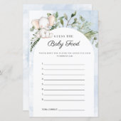 Raad eens het Baby Food Boy Blue Baby shower Game (Voorkant / Achterkant)