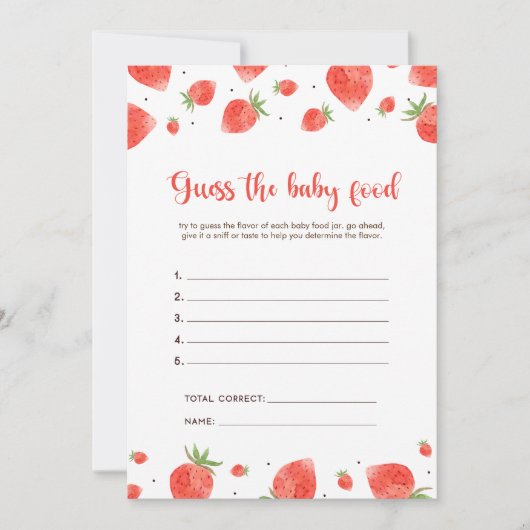 Raad eens het Baby food spel, Berry Sweet Baby sho Kaart (Voorkant)