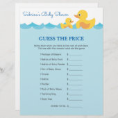 Raad eens het Baby shower Prijsspel Rubber Duck (Voorkant / Achterkant)