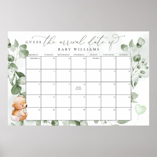 Raad eens het Beer Verschuldigde agenda Poster (Voorkant)