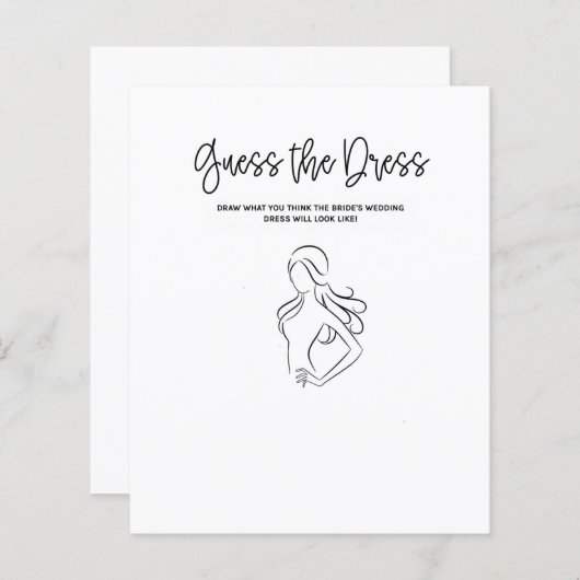 Raad eens het dress Vrijgezellenfeest Game (Voorkant / Achterkant)