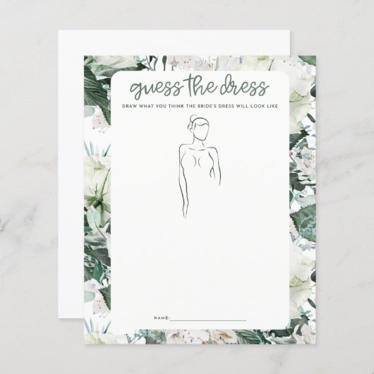 Raad eens het dress Vrijgezellenfeest Game (Voorkant / Achterkant)