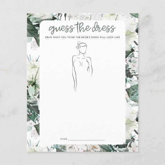 Raad eens het dress Vrijgezellenfeest Game (Voorkant)