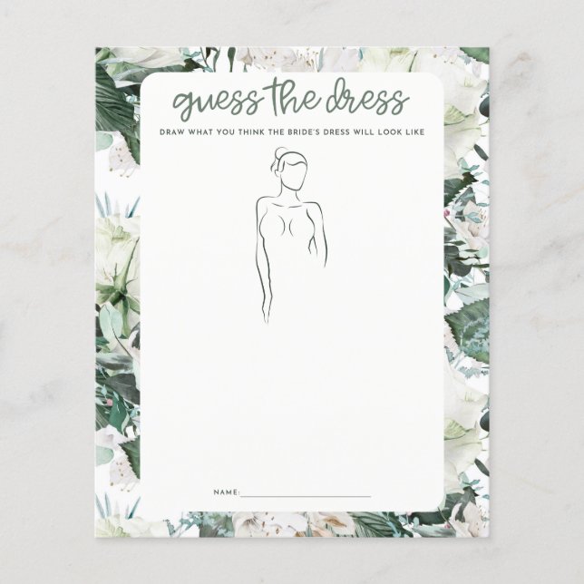 Raad eens het dress Vrijgezellenfeest Game (Voorkant)