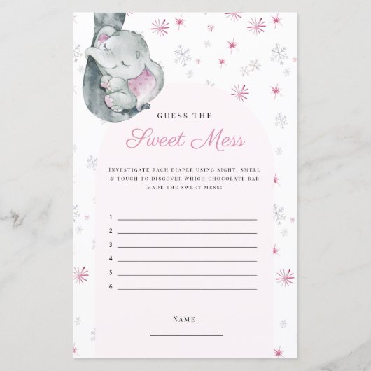 Raad eens het liefste winterroze olifantenspel (Voorkant)